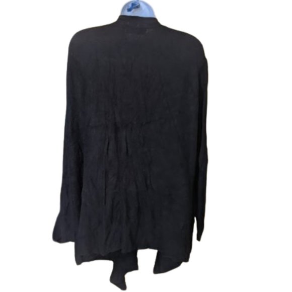 Black Assymmetrical Open Front Cardigan Size 2X - Picture 3 of 3